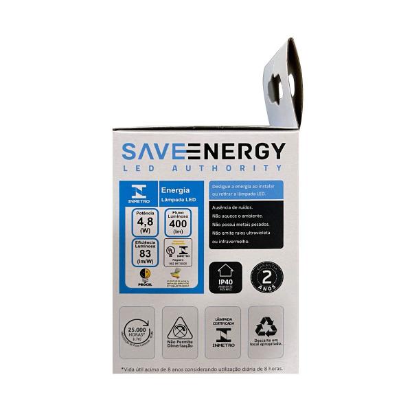 Lâmpada de Led PAR20 4,8W 4000K 36 E27 Bivolt - Save Energy - SE-110.2993 Imagem de Lâmpada de Led PAR20 4,8W 4000K 36 E27 Bivolt - Save Energy - SE-110.2993