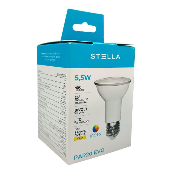 Imagem de Lâmpada de Led PAR20 5,5W 3000K 25 IRC 95 E27 Bivolt - Stella - STH20020/30