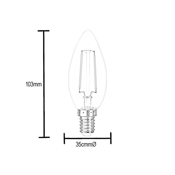 Imagem de Lâmpada de Led Vela Filamento Âmbar C35 2W E14 2000K