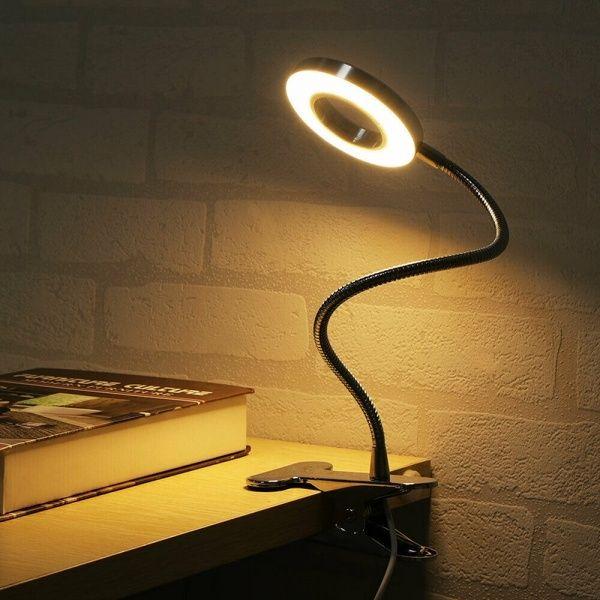 Imagem de Lâmpada de leitura USB flexível LED regulável (preta)