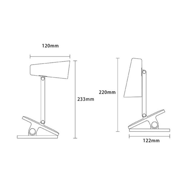 Imagem de Lâmpada de mesa de clipe, mesa dormitório estudantil recarregável led