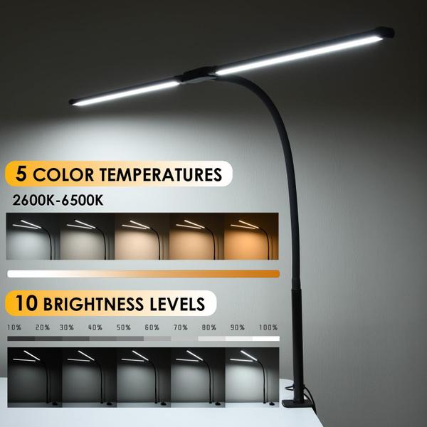 Imagem de Lâmpada de Mesa LED CESunlight - 2 Cabeças, 24W, 4000lm, 5 Modos de Cor