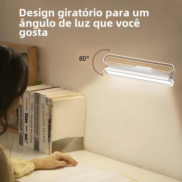 Imagem de Lâmpada de Mesa LED com Carregamento Magnético - Escurecimento Sem Estágios - Luminária para Armário