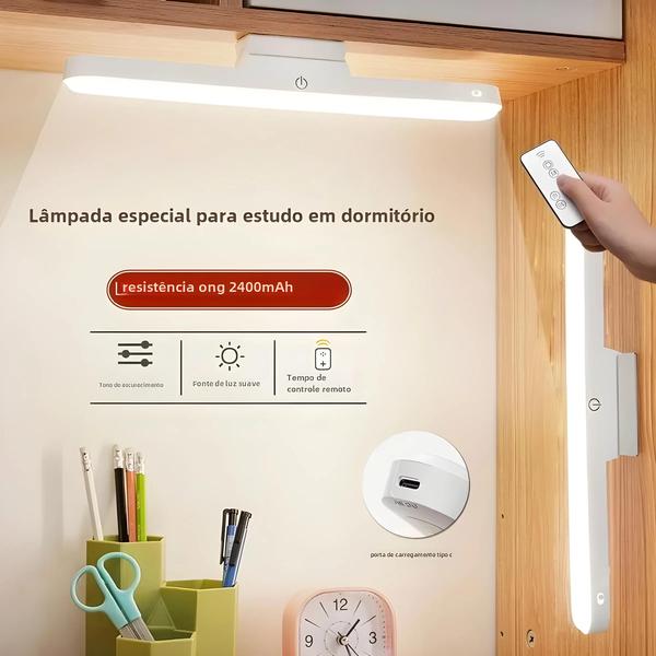 Imagem de Lâmpada de Mesa LED Recarregável com USB e Proteção para os Olhos - Interruptor Magnético