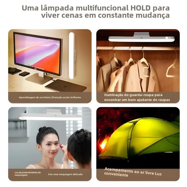 Imagem de Lâmpada de Mesa LED Recarregável com USB e Proteção para os Olhos - Interruptor Magnético