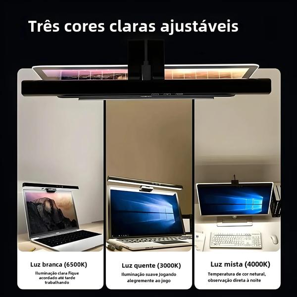 Imagem de Lâmpada de Mesa LED Regulável com USB - 33cm e 50cm - Ideal para Leitura