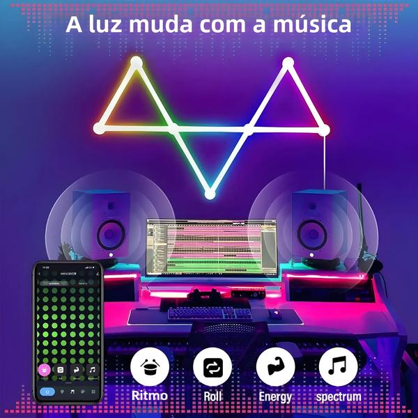 Imagem de Lâmpada de Parede LED RGB WiFi Inteligente - Controle via App, Sincronização Musical e Backlight para TV