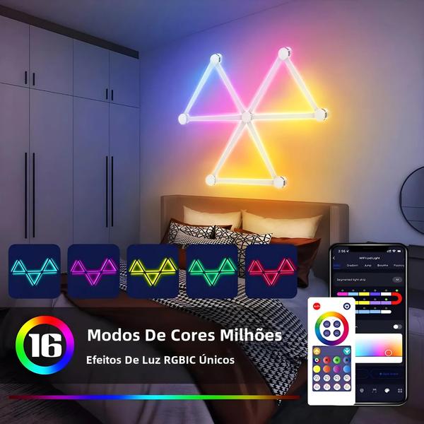 Imagem de Lâmpada de Parede LED RGB WiFi Inteligente - Controle via App, Sincronização Musical e Backlight para TV