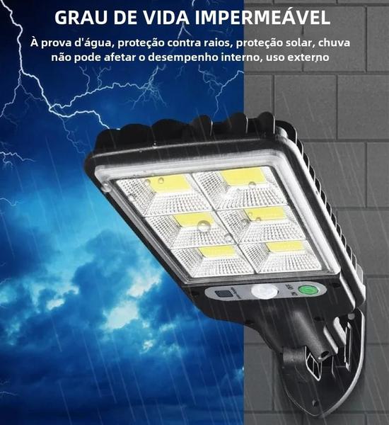 Imagem de Lâmpada de Parede LED Solar com Sensor de Presença - 72 COB - Ideal para Pátio, Jardim, Terraço e Garagem