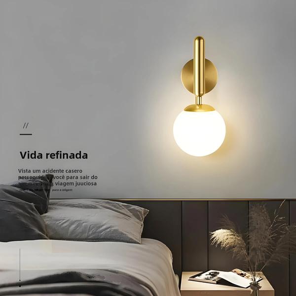 Imagem de Lâmpada de Parede Moderna para Quarto - Iluminação para Cabeceira e Decoração