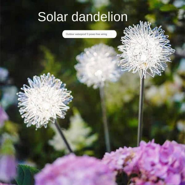 Imagem de Lâmpada de piso de dandelion de fio de alumínio, led solar outdoor