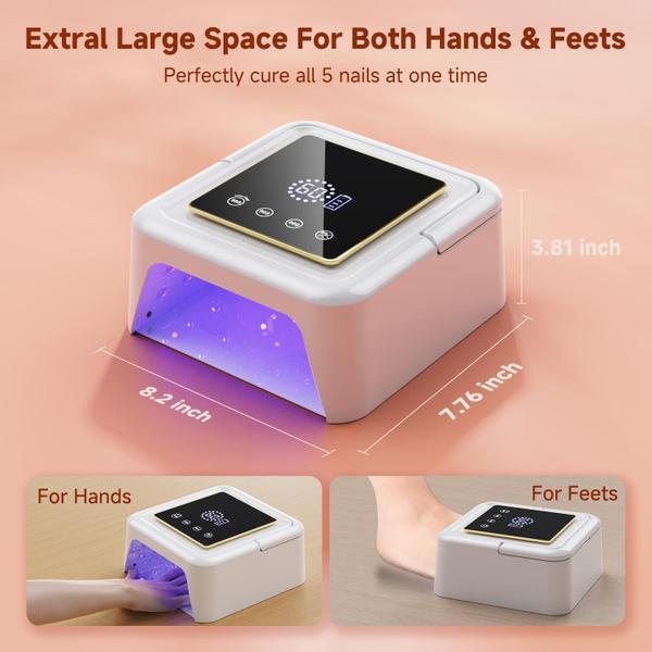 Lâmpada de unhas UV Meremit 108W sem fio com 36 esferas e modos de 4 temporizadores Imagem de Lâmpada de unhas UV Meremit 108W sem fio com 36 esferas e modos de 4 temporizadores