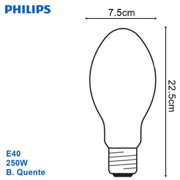 Imagem de Lâmpada Descarga Vapor Sódio 250w E40 Ovoide Philips Son