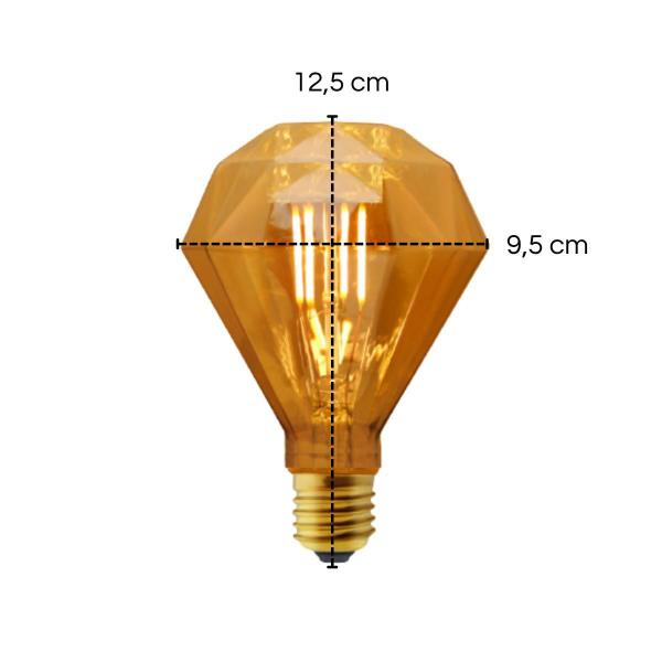 Imagem de Lâmpada Diamante G95 Filamento Led Vintage 4W Bocal Rosca