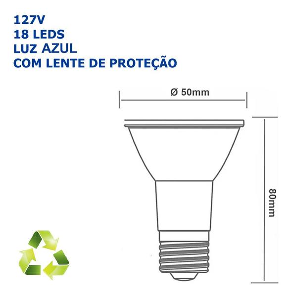 Imagem de Lâmpada Dicroica Led Jdr 1w 127v E27 Azul