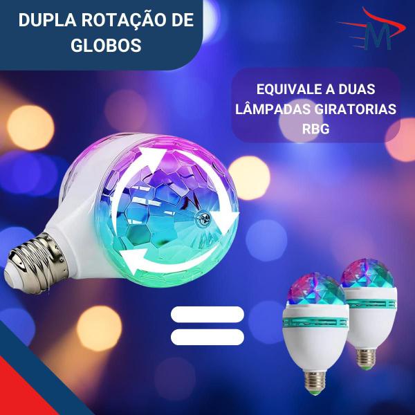 Imagem de Lâmpada Dupla Giratória RGB Bivolt C/Abajur Fibra Neon Verde