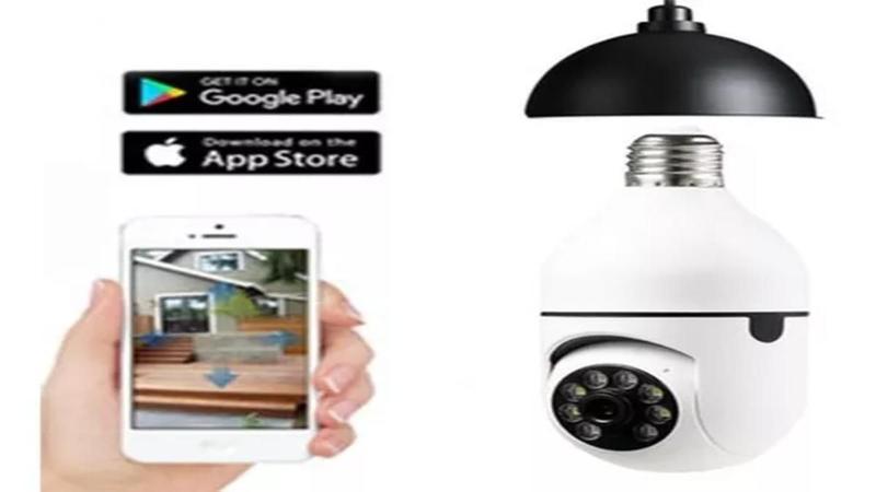 Lâmpada Espiã Câmera Ip 360 Hd Led Wifi - Rhos Imagem de Lâmpada Espiã Câmera Ip 360 Hd Led Wifi