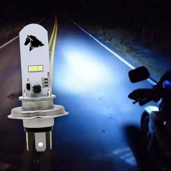 Imagem de Lampada Farol Moto H4 8000k Super Led Efeito Xenon  Forte Stallion Cavalinho Titan Fan 125 150 160/Fazer 150 250 Ybr Fac