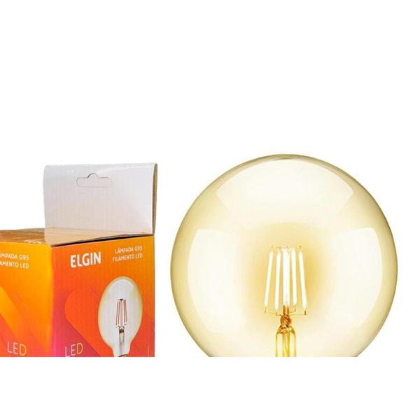 Lampada Filamento De Led Elgin G 95 - 4W. 2200K E-27 Bivolt Imagem de Lampada Filamento De Led Elgin G 95 - 4W. 2200K E-27 Bivolt