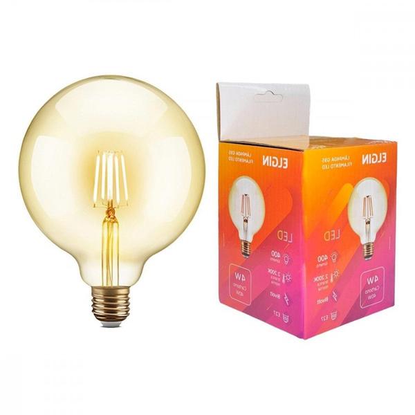 Lampada Filamento De Led Elgin G 95 - 4W. 2200K E-27 Bivolt Imagem de Lampada Filamento De Led Elgin G 95 - 4W. 2200K E-27 Bivolt