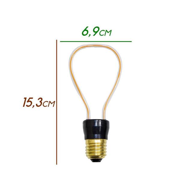 Lâmpada Filamento Led 3d U Branco Quente 4w E27 St1623 - Opus Imagem de Lâmpada Filamento Led 3d U Branco Quente 4w E27 St1623