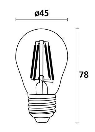 Imagem de Lâmpada Filamento Led Blumenau Retrô Âmbar Bolinha G45 4W E27 Bivolt