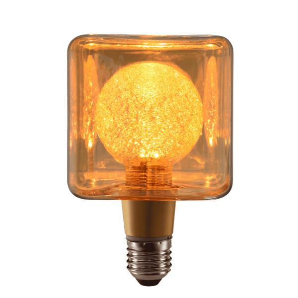 Imagem de Lâmpada Filamento Led Cubo Bubbles Âmbar E27 4W 2200K Bivolt