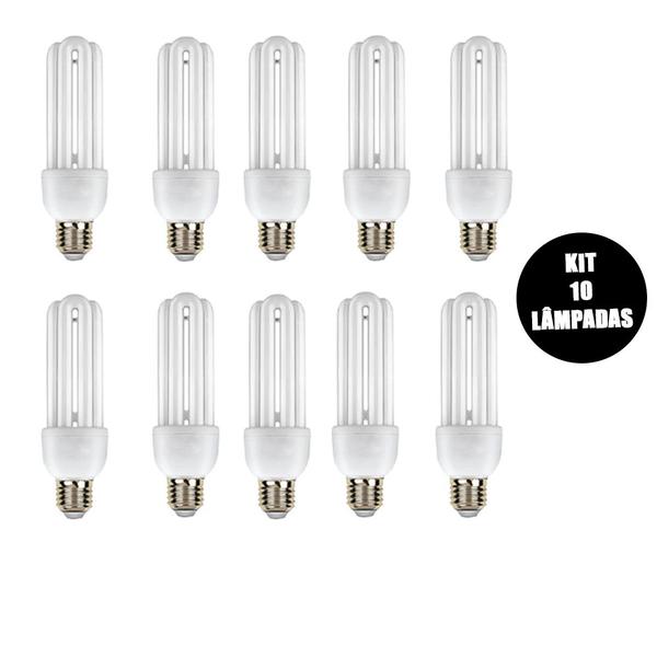 Imagem de Lampada Fluorescente 220v Kit 10 Uni 15w Branco Frio Iluminaçao Ambiente Rua Casa Energia