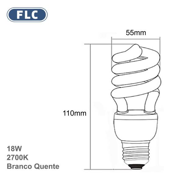 Imagem de Lâmpada Fluorescente Espiral 18w 127v Branco Quente