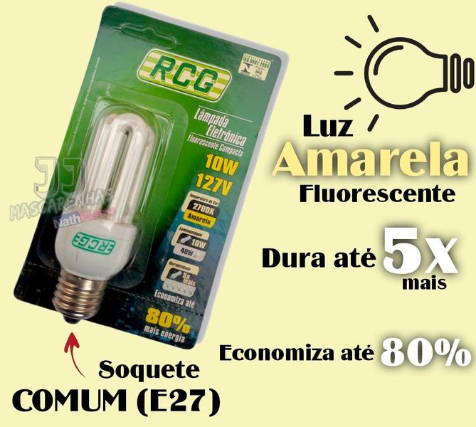 Imagem de Lampada Fluorescente Rcg Luz Amarela Nova 127v 10w 2700k