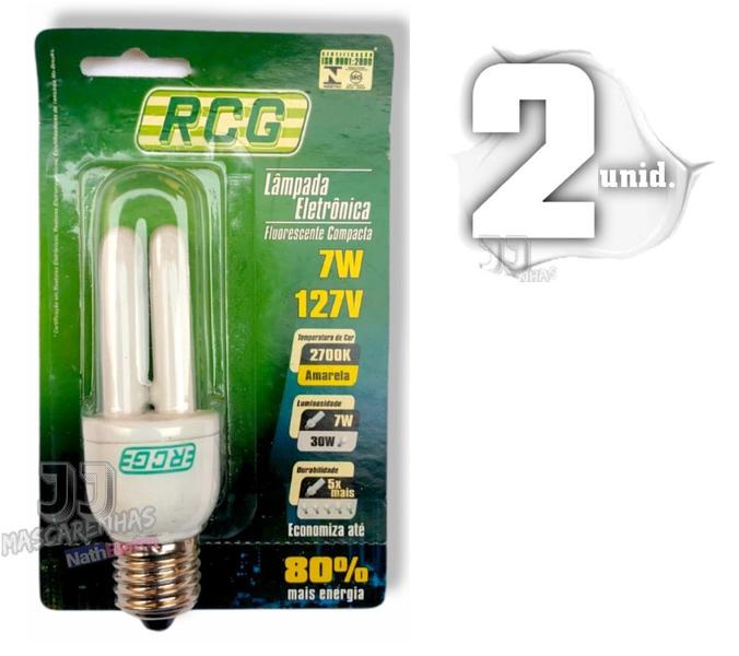 Imagem de Lampada Fluorescente Rcg Luz Amarela Nova 127v 7w 2700k 02un