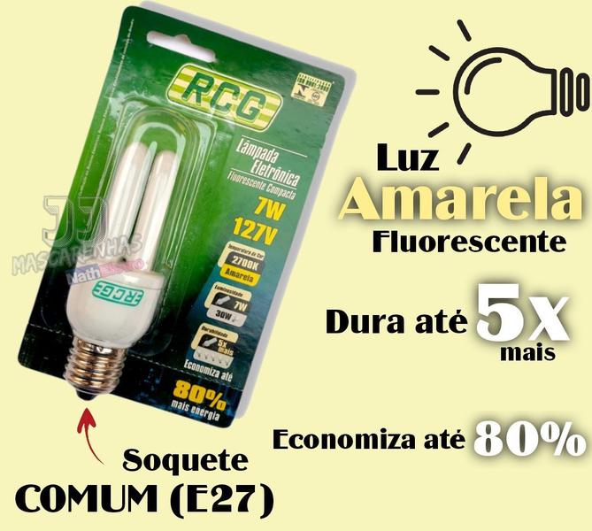 Imagem de Lampada Fluorescente Rcg Luz Amarela Nova 127v 7w 2700k 04un