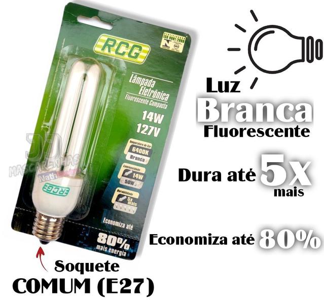 Imagem de Lampada Fluorescente Rcg Luz Branca Nova 127v 14w 6400k 04un