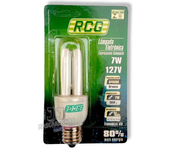 Imagem de Lampada Fluorescente Rcg Luz Branca Nova 127v 7w 6400k 03un