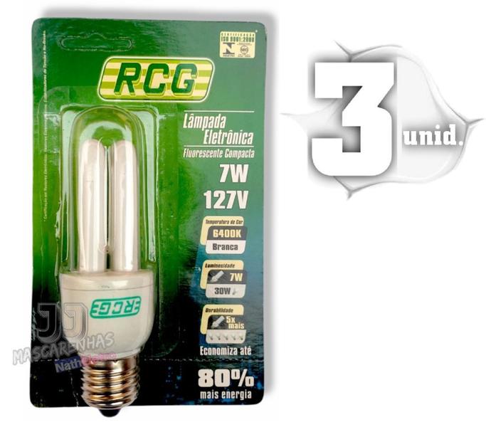 Imagem de Lampada Fluorescente Rcg Luz Branca Nova 127v 7w 6400k 03un