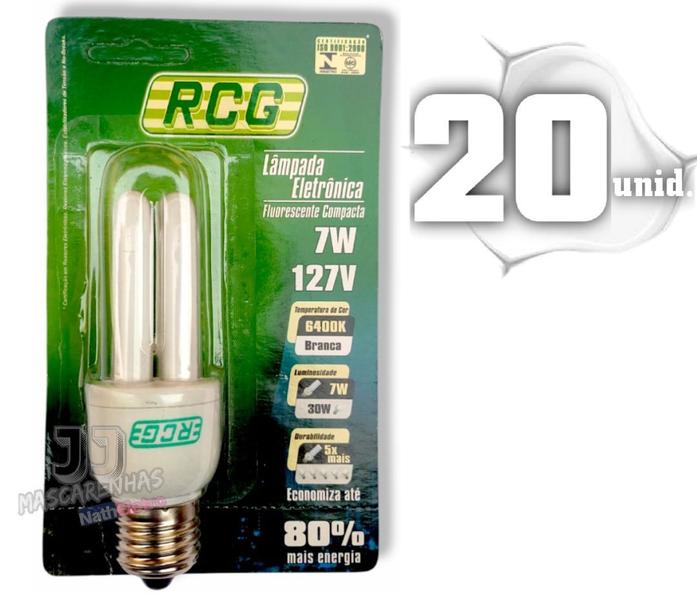 Imagem de Lampada Fluorescente Rcg Luz Branca Nova 127v 7w 6400k 20un