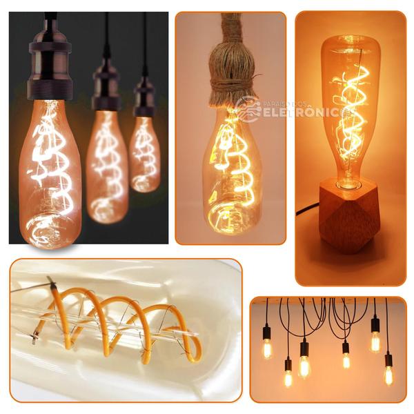 Lâmpada Formato Garrafa Retrô Com Filamento LED 4W Bivolt Ângulo de Abertura 360 Graus 61522 - Embu LED Imagem de Lâmpada Formato Garrafa Retrô Com Filamento LED 4W Bivolt Ângulo de Abertura 360 Graus 61522
