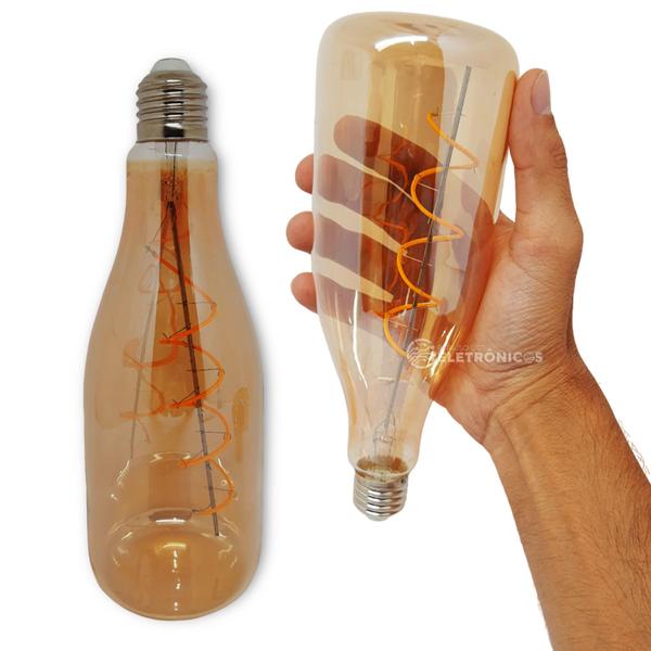 Lâmpada Formato Garrafa Retrô Com Filamento LED 4W Bivolt Ângulo de Abertura 360 Graus 61522 - Embu LED Imagem de Lâmpada Formato Garrafa Retrô Com Filamento LED 4W Bivolt Ângulo de Abertura 360 Graus 61522