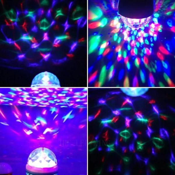 Imagem de Lâmpada Giratório RGB Globo Rotativo Colorido Para Festa Luz De Led 