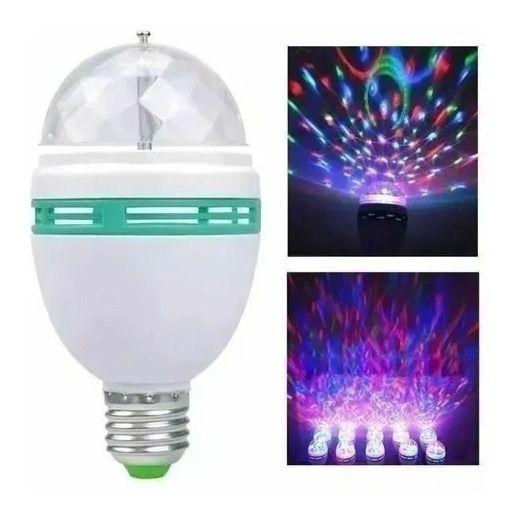 Imagem de Lampada Globo De Luz Led Rgb Giratória Bola Maluca Festa C/2