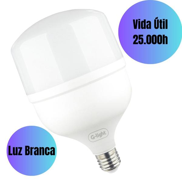 Imagem de Lampada Grande para Galpao Estudios Estacionamentos Comodos Grandes 6500K Branco Frio 50w E27 Autovolt