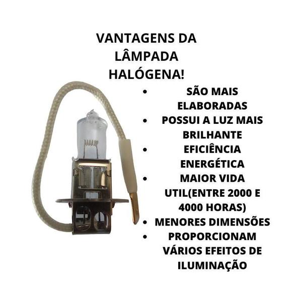 Imagem de Lâmpada H3 Halógena 24V - 70W - Base Pk22S Branca