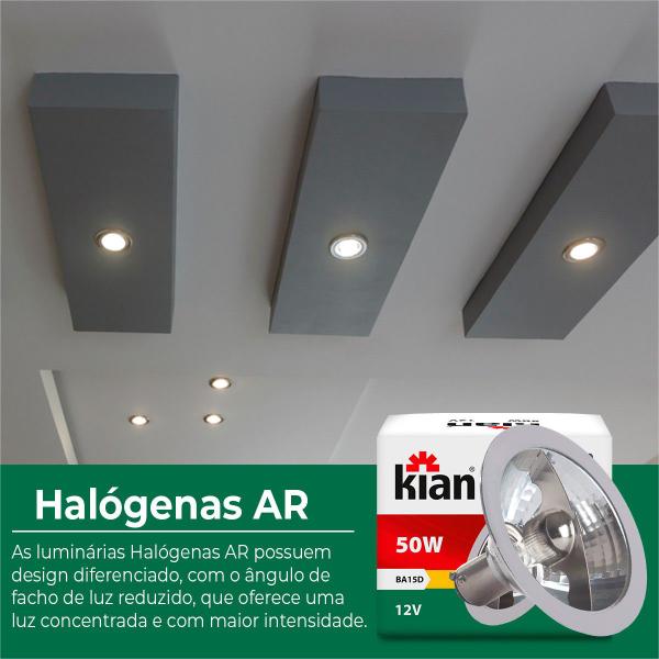 Imagem de Lâmpada Halogena Ar70 50w 12v 3000k Kian Kit C/ 3