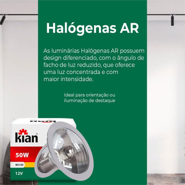 Imagem de Lâmpada Halogena Ar70 50w 12v 3000k Kian Kit C/ 3