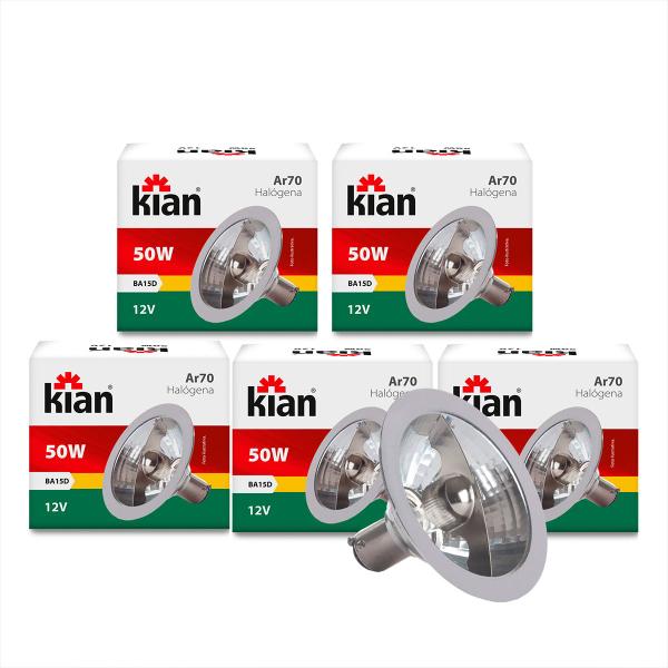 Imagem de Lâmpada Halogena Ar70 50w 12v 3000k Kian Kit C/ 5