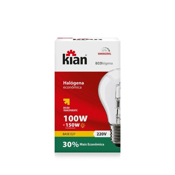 Imagem de Lâmpada Halógena Bulbo 100W Ecológena Luz Quente 220v Kian