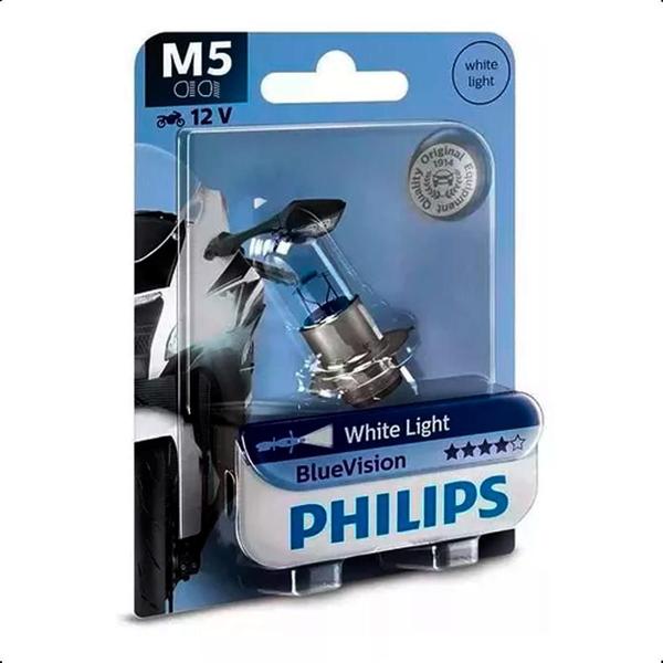 Imagem de Lâmpada Halógena Farol M5 Philips Blue Vision 12V Moto