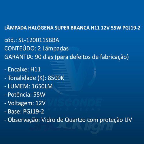 Imagem de Lampada halogena super branca h11 12v 55w