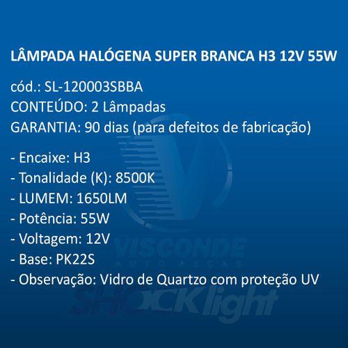 Imagem de Lampada halogena super branca h3 12v 55w