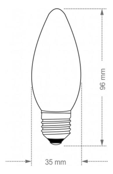 Imagem de Lâmpada Halogena Vela Lisa Fosca 46w 127v E27 Quente